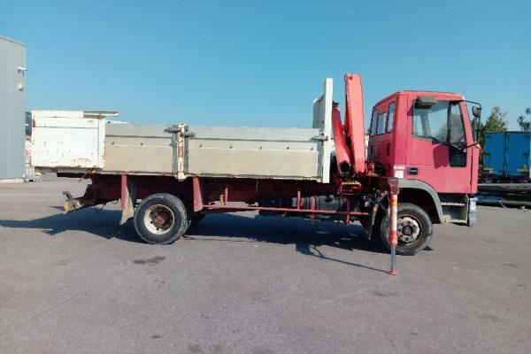 Vente occasion Porteur - IVECO   Camion benne - grue (Belgique - Europe) - Houffalize Trading s.a.