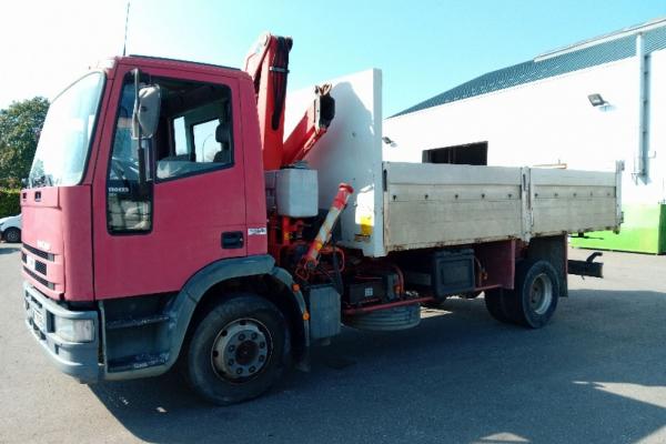 Vente occasion Porteur - IVECO   Camion benne - grue (Belgique - Europe) - Houffalize Trading s.a.