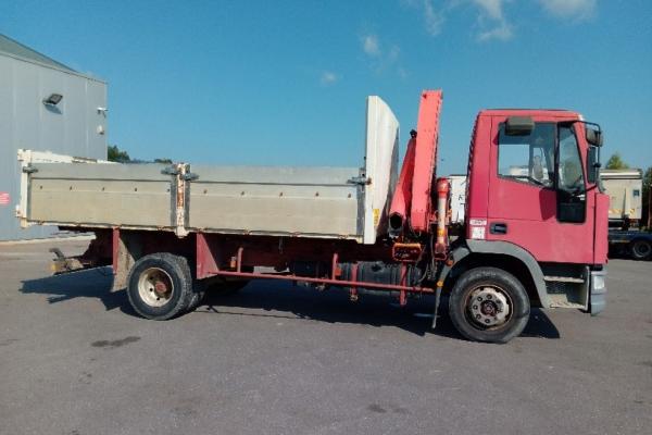 Vente occasion Porteur - IVECO   Camion benne - grue (Belgique - Europe) - Houffalize Trading s.a.