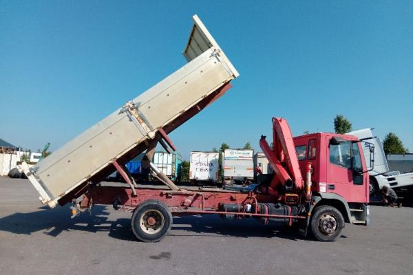 Vente occasion Porteur - IVECO   Camion benne - grue (Belgique - Europe) - Houffalize Trading s.a.