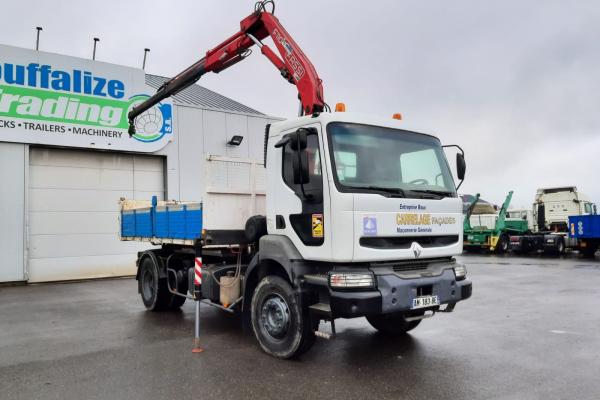 LKW-Einheiten - RENAULT Kerax 260 Tipper + crane - full steel    (Belgique - Europe) - Houffalize Trading s.a.